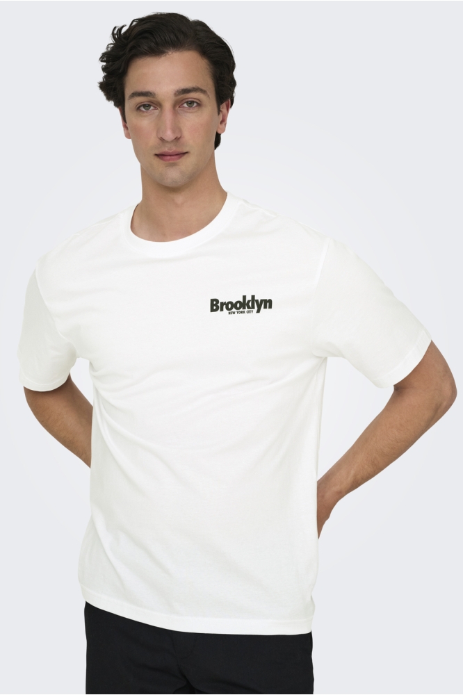 ONSKEANE RLX SS PRINT TEE NOOS 22033620 Bright White Brooklyn